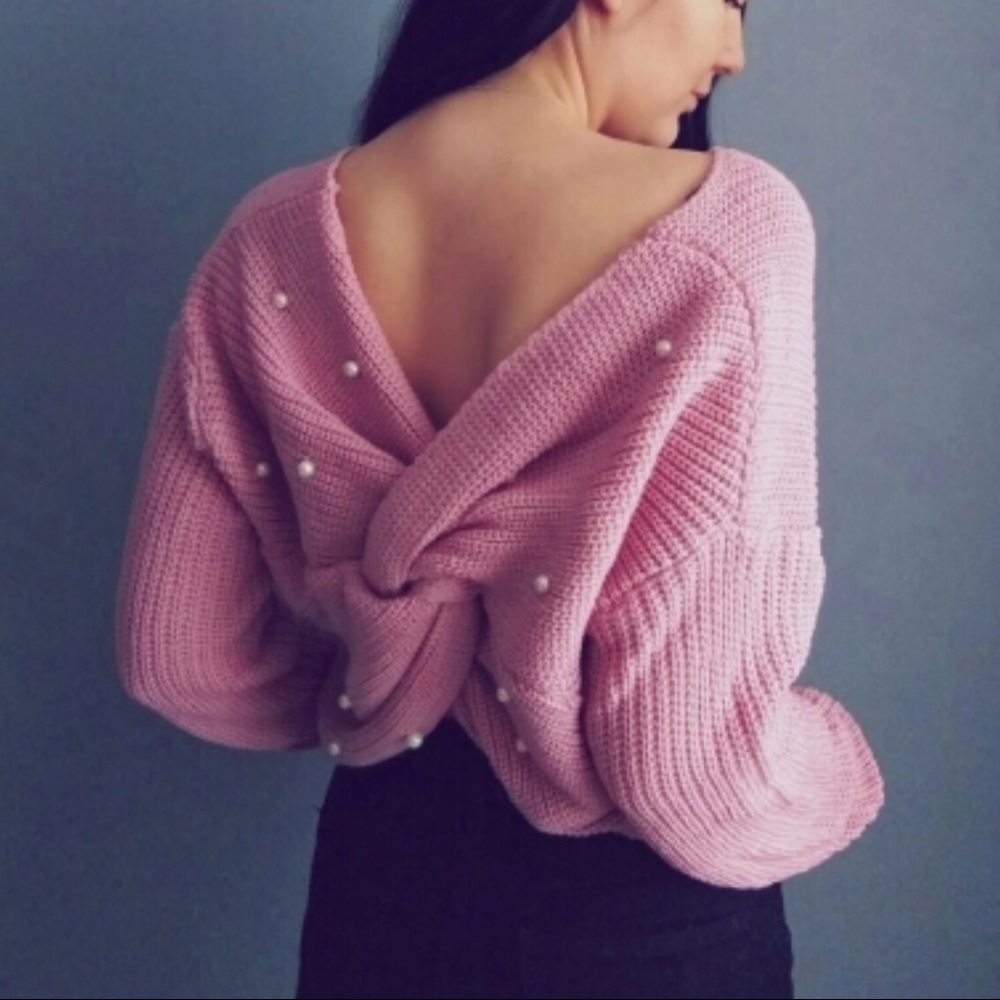10% off! 2-pack infinity twist with pearls in pink